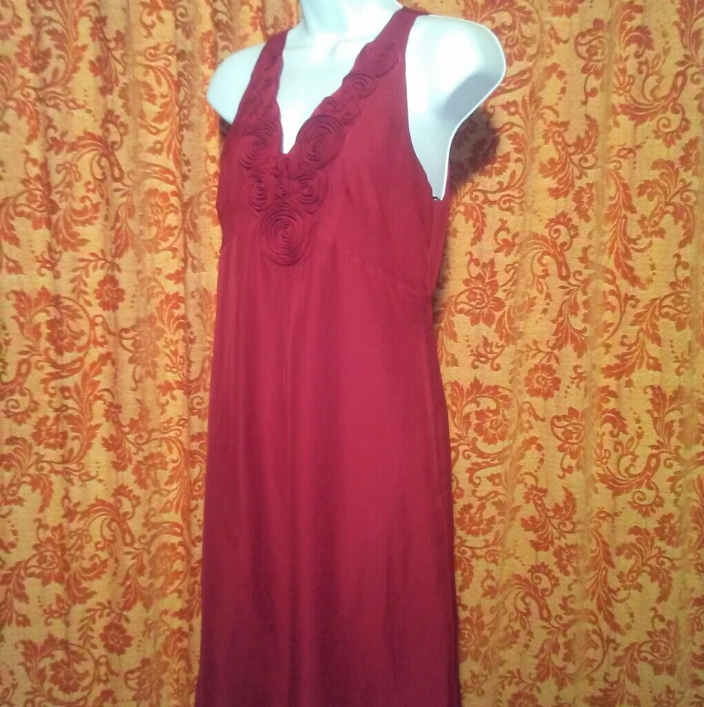 Anne Taylor LOFT Red Rose Dress